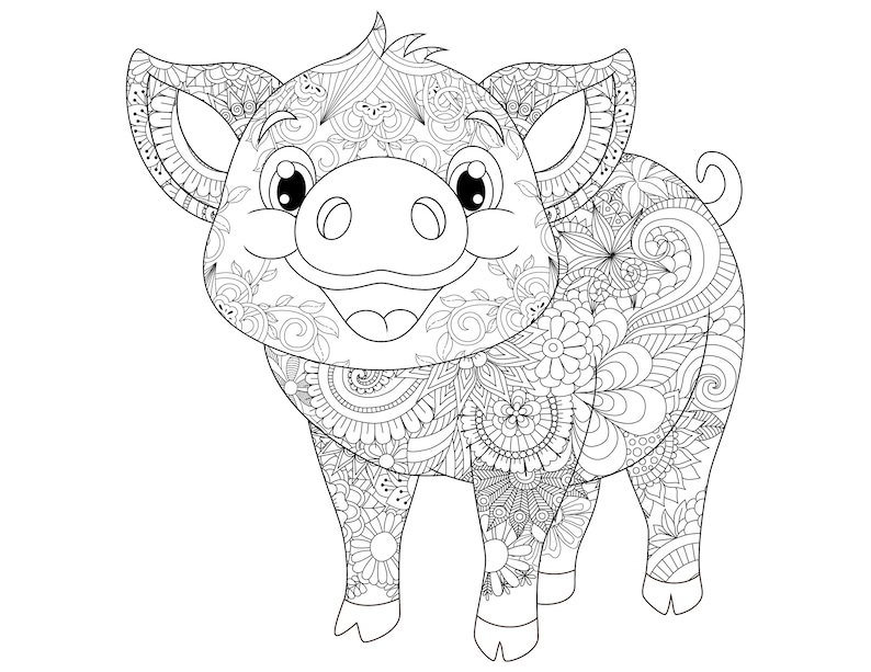 Mandala Farm Animals Printable Coloring Pages Instant Etsy UK
