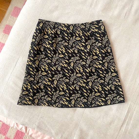 Vintage Y2K Black Rayon Mini Skirt Sz XS - image 1