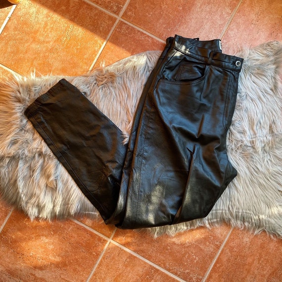 Vintage 90s Black Leather High Forenza High Waiste