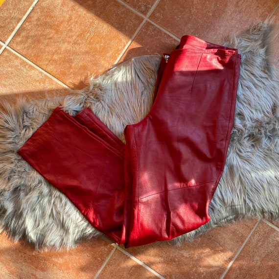 Vintage Wilsons Leather 90s Y2k Red Leather Pants