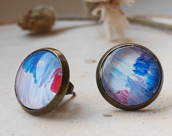 Ear Studs, Handpainted - Guapa