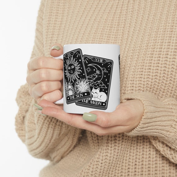 Celestial Dreams Tazza Da Tè Con Sole E Luna - Set Ispirato Ai Tarocchi, Regalo Per Sognatori - Foto 2