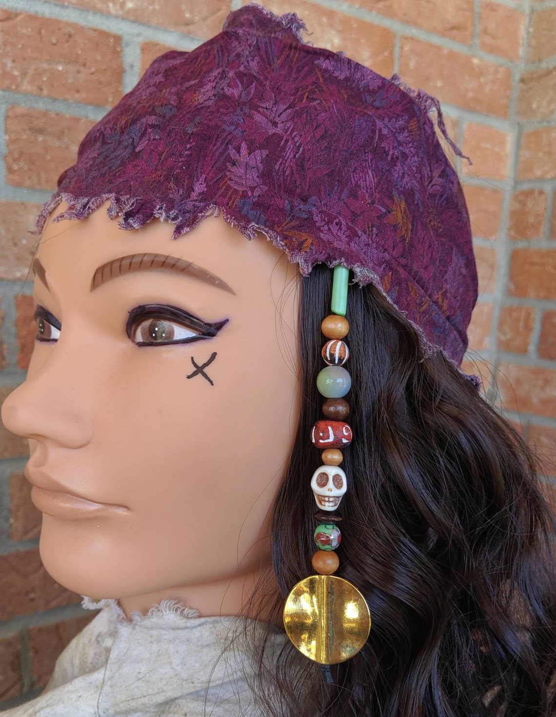 Pirate Hair Jewelry Unisex Upcycled Beads Costume Boho Etsy