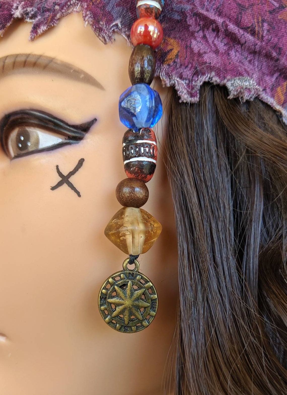 Pirate Hair Jewelry Unisex Upcycled Beads Costume Boho Etsy