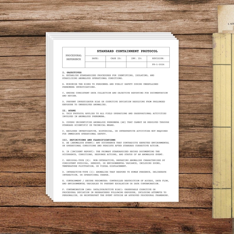 Containment Protocol Document, Analog Horror Printable Prop for ...