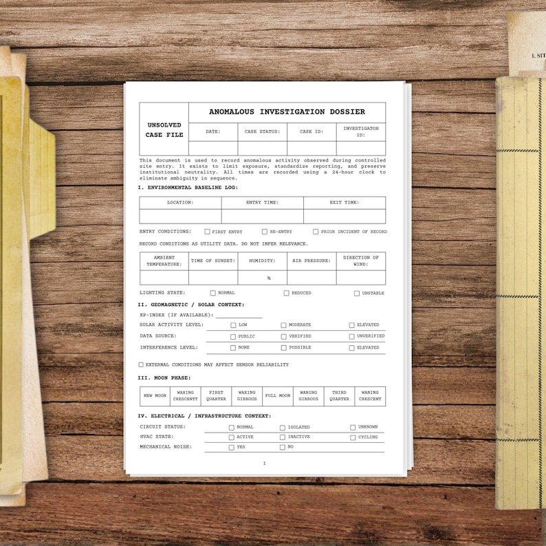 Anomalous Case File Printable, Horror Investigation Document Prop for ...