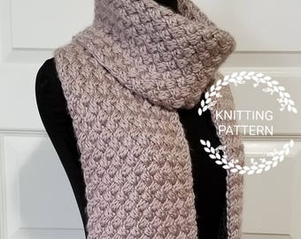 KNITTING PATTERN / Diagonal Weave Scarf Pattern / PDF Pattern/ Knitted Scarf Pattern / Scarf Pattern / Knit Pattern