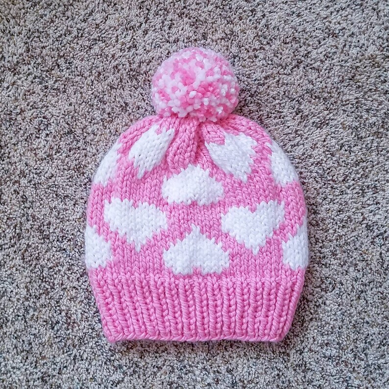 KNITTING PATTERN / Valentine's Heart Hat Pattern / Knit Hat Pattern/ Knitted Hat Pattern / Hat Pattern / Knit Pattern image 5