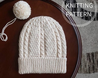 KNITTING PATTERN / Nora Beanie Pattern / PDF Pattern/ Knitted Hat Pattern / Hat Knitting Pattern / Knit Pattern / Knitting Hat Pattern