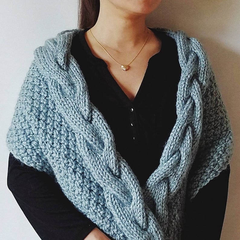 KNITTING PATTERN / Helena Shawl Pattern / Braided Cable Shawl Pattern/ Braided Cable Scarf Pattern / Scarf Pattern / Shawl Pattern image 5