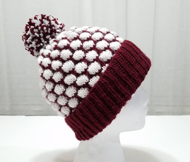 KNITTING PATTERN / Two Color Bubble Hat Pattern / Knit Hat Etsy