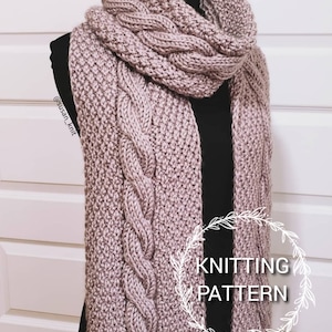 BREIPATROON / Ariella-sjaalpatroon / PDF-patroon / Sjaalpatroon / Gebreid patroon / Breipatroon / Patroon gevlochten kabelsjaal