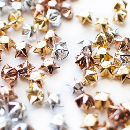 100 Origami Paper Stars Tri Color Shiny Origami Stars Etsy