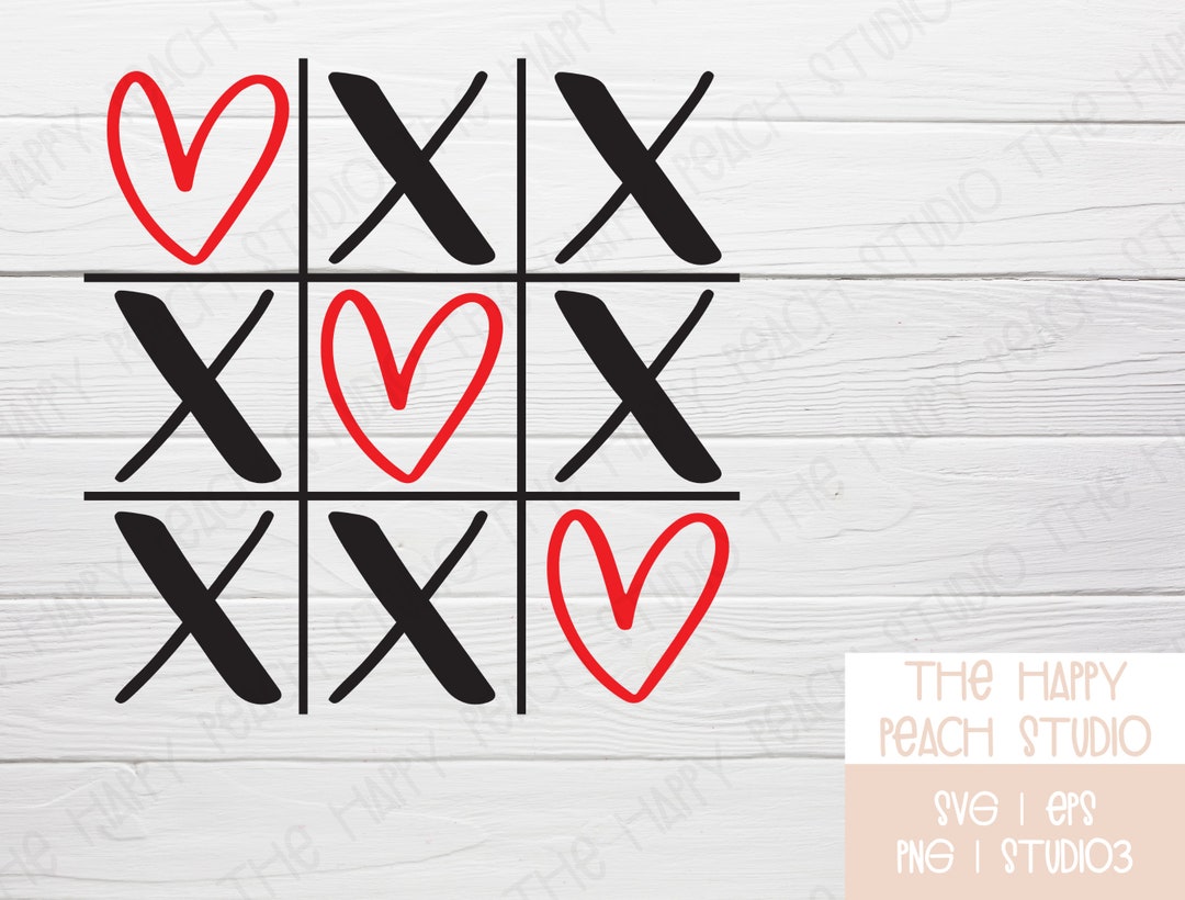 Valentine's Tic Tac Toe SVG File, Valentines SVG, Love Wins, Valentine ...
