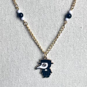 Cute Plague Doctor Necklace in Gold 19inches