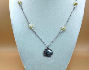 Windy Cloud Weather Silver Necklace 18.5in
