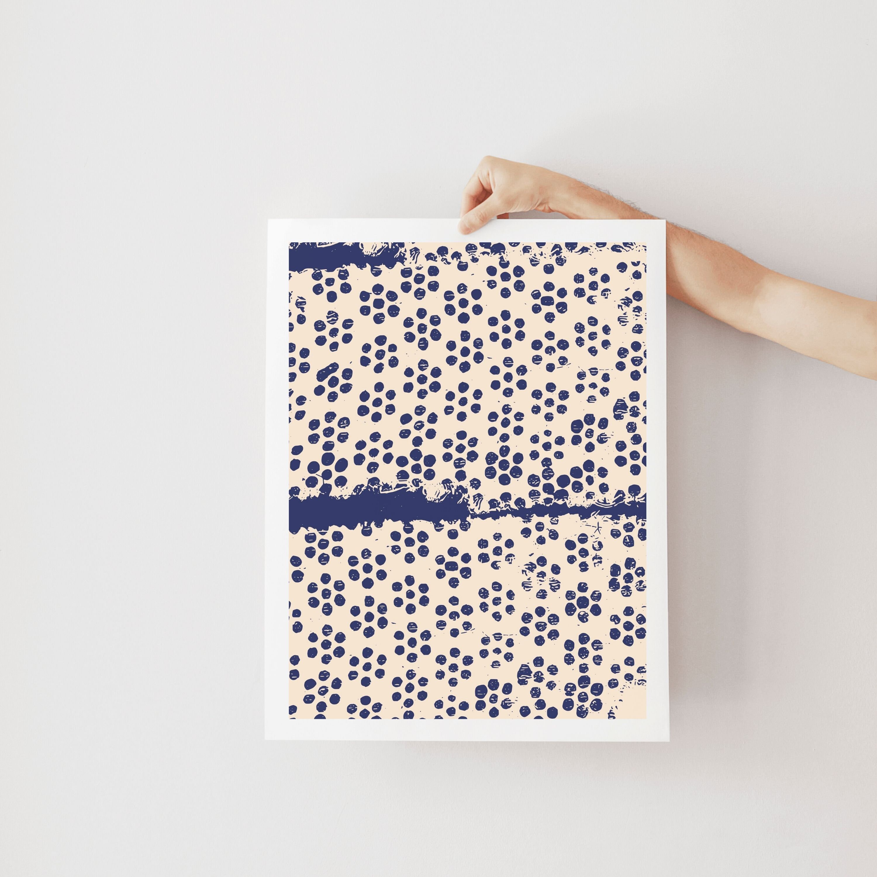 Abstract Woodblock Style Art Print, Minimal Decor, Block Print Style ...