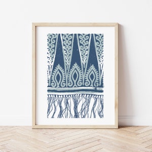 Indie Shawl Block Print, Woodblock Style Art Print, Minimal Art Print, Contemporary, Digital Download Print From Home Printable Download