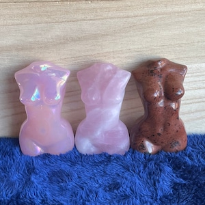 Large 3” Tall Goddess Body, Crystal Carving, Female Body, Crystal Lady Body, Crystal Sculpture, Healing Crystals, Rose Quartz Goddess, Jaspe