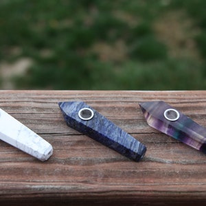 Natural Gemstone Pipes | Witchy Gift | Ceremonial Pipe | Gift for a friend | Unique Gift | Fluorite Piece | Crystal Pipe for Decoration |