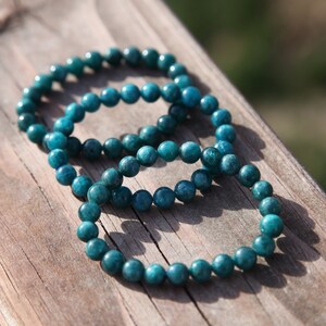 8mm Natural Crystal Bracelet | Apatite Jewelry | Gemstone Bracelet | Gift For | Stackable Bracelet | Beaded Jewelry | Moss Agate | Sodalite