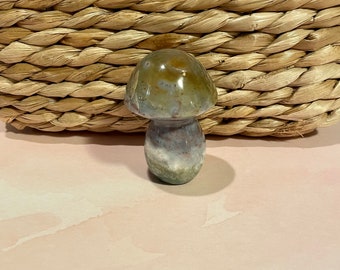 XL Ocean Jasper Mushroom, Crystal Mushroom, Crystal Carving, Home Decor, Cottagecore, Mushrooms, Mushroom Carvings