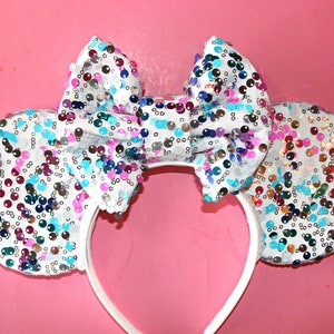 Disney Colorful Sequin Minnie Ears, Mickey Ears, Mouse ears, Disney ears, Birthday ears, Girly, Sparkly, Sequin Ears, Minnie Mouse Ears