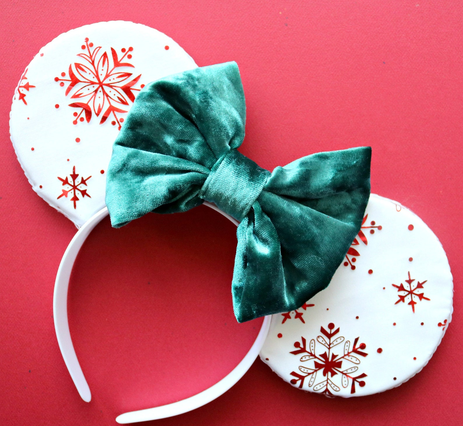 Holiday Red Snowflake Minnie Ears Mickey Ears Mouse Ears Etsy
