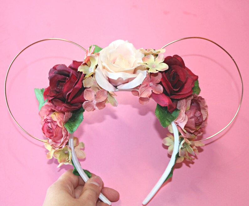 Floral Wire Minnie Ears Floral Ears Mouse Ears Mickey Ears Etsy