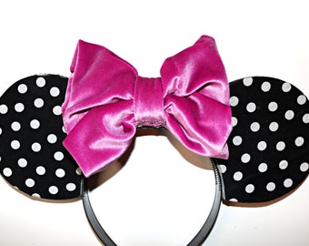 Original Minnie Mouse Polka Dot Minnie Ears, Mickey Ears, Mouse Ears, Disney Ears, Rock the dots, Polka Dot Ears, Holiday Bows, Headband