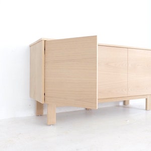 Built! Ready for Custom Stain and/or Seal — Solid White Oak 60” Three Door Credenza Natural Neutral Minimal Hygge Home