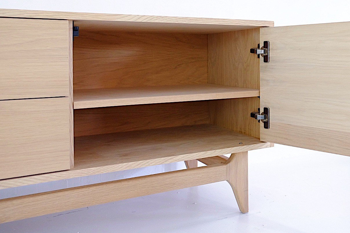 White oak tv media console mid century modern style Etsy