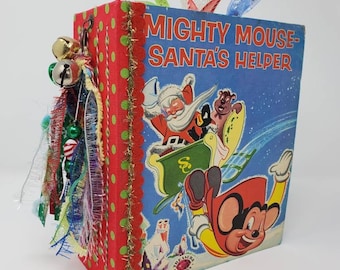 Vintage 1955 Treasure Books, "Mighty Mouse-Santa's Helper" | Christmas Junk Journal | December Daily | 110+ Pages