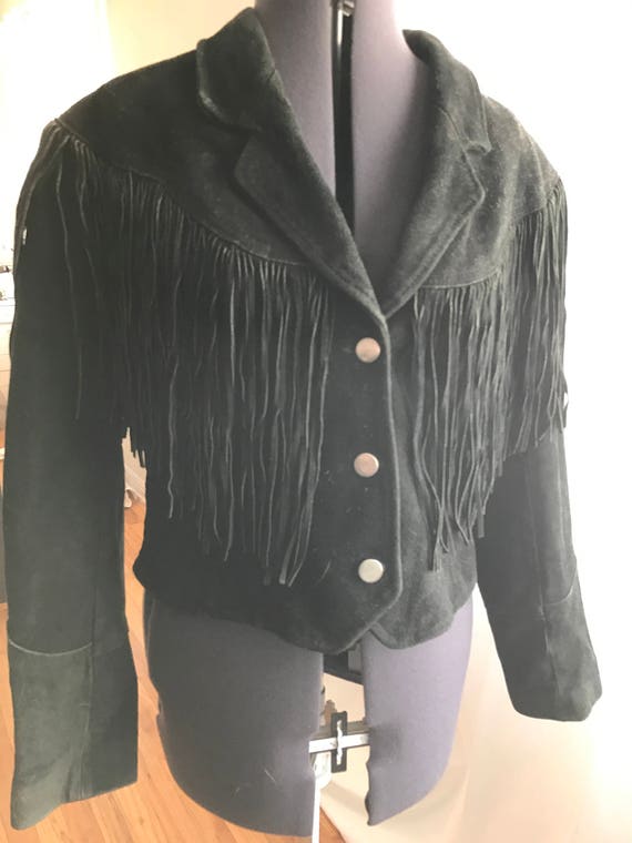 Women S Leather Jacket Biker Moto With Fringe Made In Usa Size M
