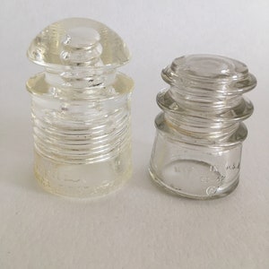 Two Antique Glass Electric Insulators