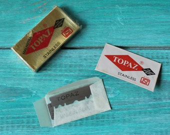 Barber gifts for men Christmas Soviet razor blades USSR Vintage blade Vintage shaving Unused blade vintage Double edge blades Soviet era