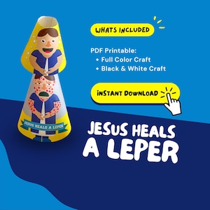 LEPER HEALING Bibel Handwerk für Sonntagsschulstunde für Homeschool Bibel Aktivität Kinder Basteln für Dienst Jesus Pop Up Craft