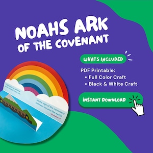 NOAHS ARK COVENANT Bible Craft for Sunday School Lesson for Homeschool Bible Activity Kids Craft for Ministry of Jesus Pop Up Craft