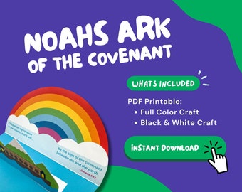 Noah's Ark Pop Up Craft, Bible Sunday School Activity (PDF)