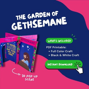 GARDEN OF GETHSEMANE Bible Craft for Kids Sunday School Activity for Homeschool Lesson for Easter Printable Craft for Easter Sunday