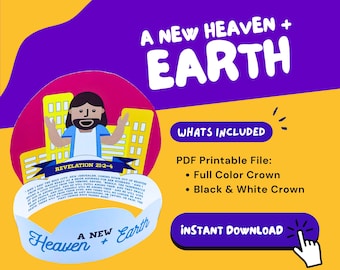 New Heaven + Earth Bible Craft, Revelation 21:2-4 (PDF Printable)