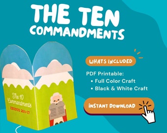 Ten Commandments Bible Craft, Exodus 20, Sunday School Printable