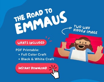 ROAD TO EMMAUS Craft for Easter Pop Up Printable Bible Lesson for Sunday School Activity for Easter Story of Resurrection of Jesus on Easter