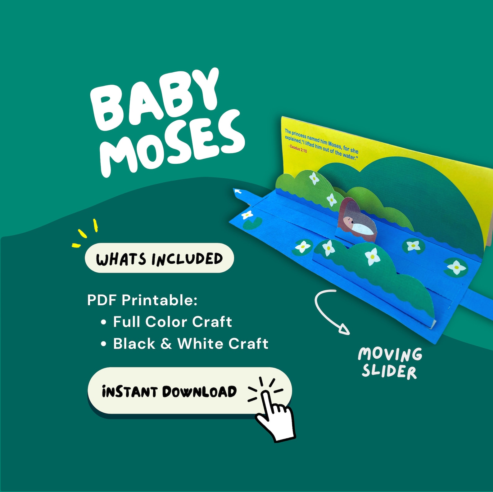 Exodus Bible Story Craft Pack: Moses, Passover, Red Sea (digital ...