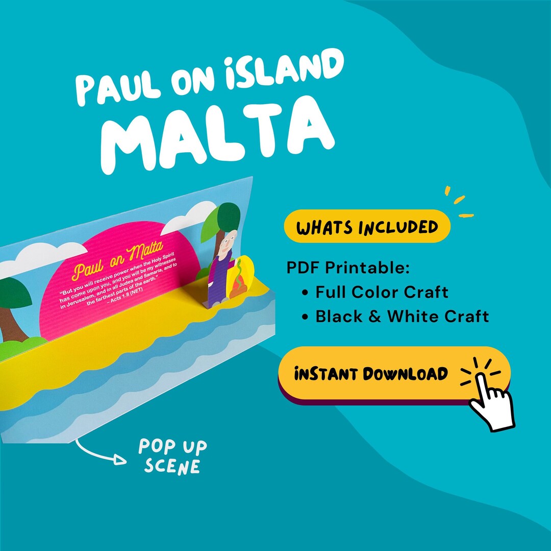 PAUL ON MALTA Craft for Kids Bible Story Lesson for Sunday School Ideas