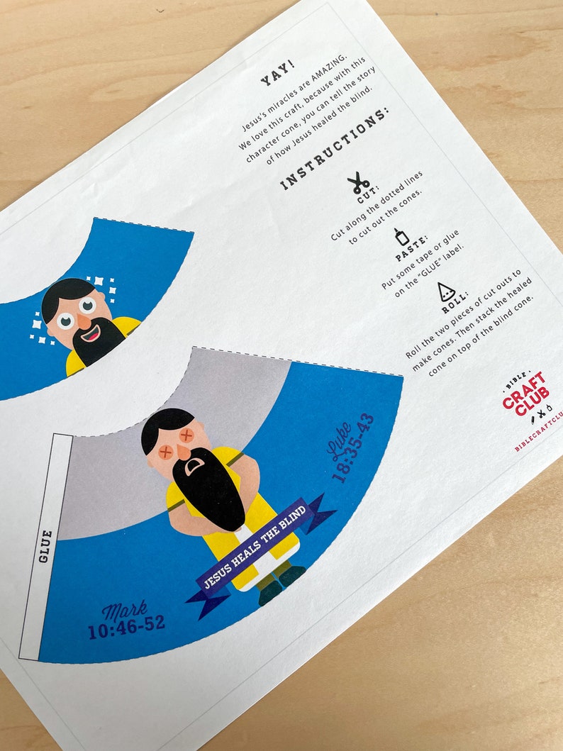 PRINTABLE CRAFT Jesus Heals A Blind Man Miracles Kids - Etsy