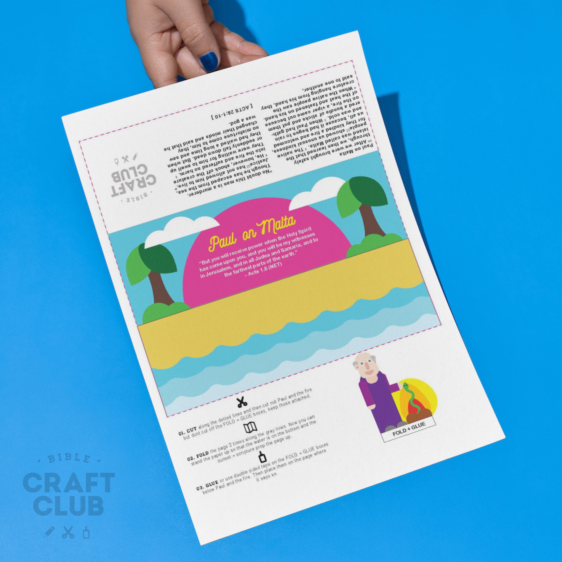 PAUL ON MALTA Craft for Kids Bible Story Lesson for Sunday School Ideas
