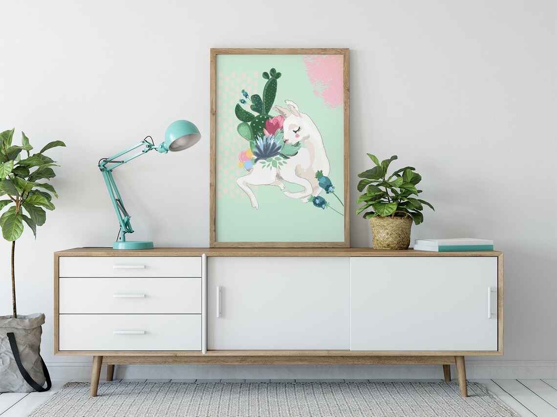 Printable Llama Poster Print, Llama Print, Llama Gifts, Llama Printable, Llama Wall Art, Llama ...