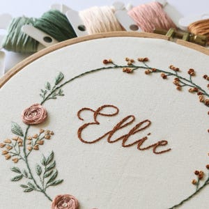 Wildflower Custom Baby Name Sign Embroidery Pattern, Native Floral ...