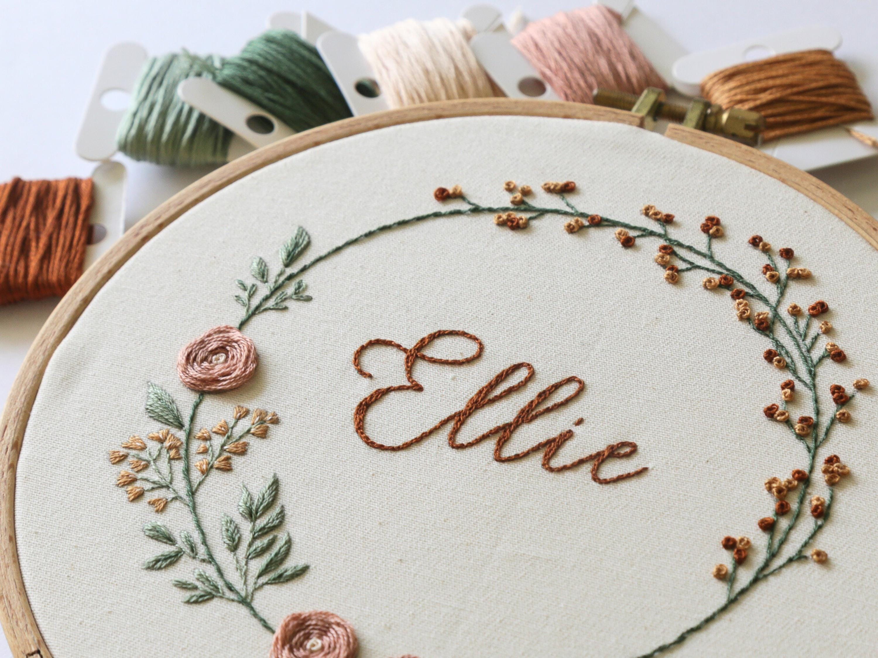 Wildflower Custom Baby Name Sign Embroidery Pattern, Native Floral ...